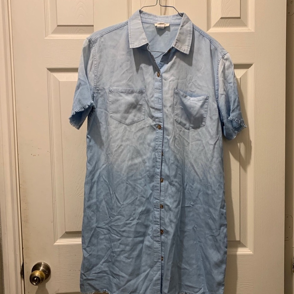 Umgee Light Blue Casual Denim Dress